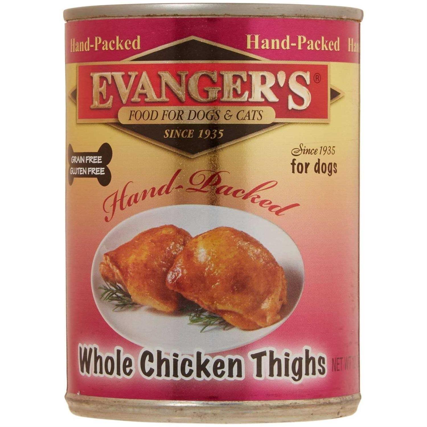 Evanger&s Grain-Free Hand Packed Whole Chicken Thighs Canned Dog Food