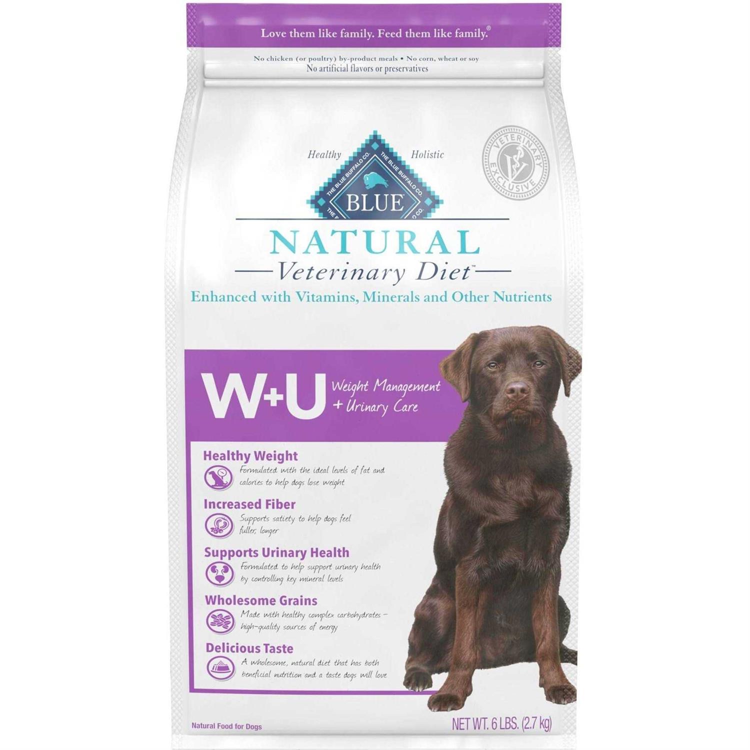Blue Buffalo Natural Veterinary Diet W+U Weight Management + Urinary Care Dry Dog Food