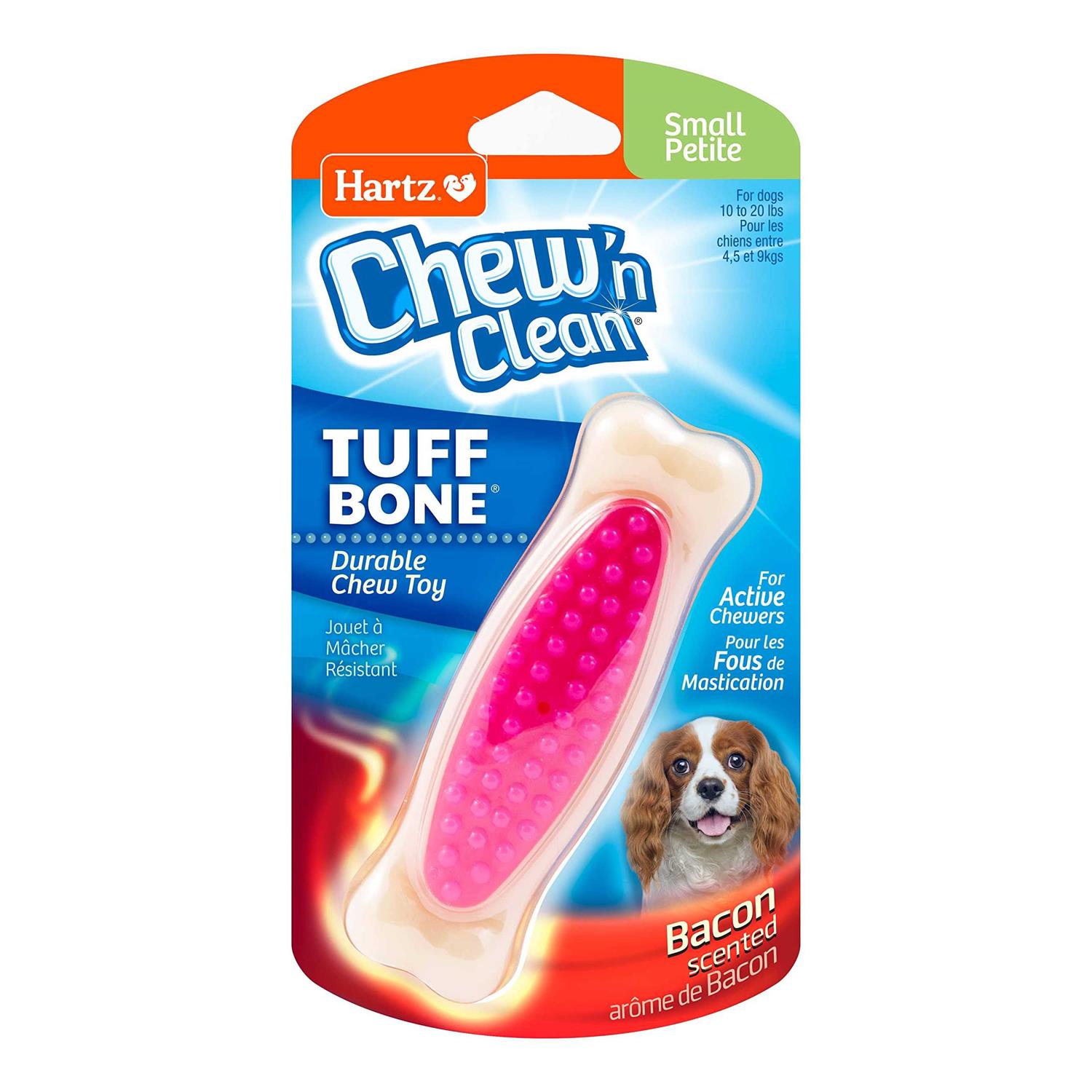 Hartz Chew ‘n Clean Tuff Bone Dog Chew Toy, Small, Color May Vary