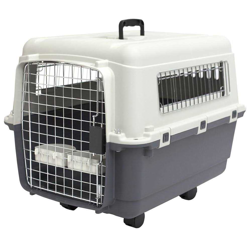 Sport Pet SportPet Designs Plastic Kennels Rolling Plastic Wire Door Travel Dog Crate