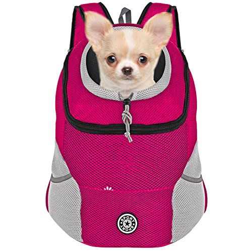 YESLAU Dog Backpack Carrier Pet Carrier for Small Medium Dogs Travel Bag Front Pack Breathable Adjustable with Safety Reflective Strips for Hiking