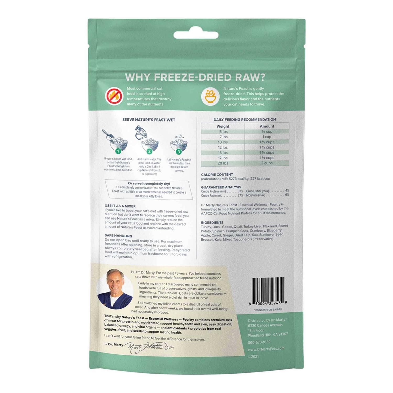 Dr Marty Nature’s Feast Essential Wellness Poultry Freeze Dried Raw Cat Food