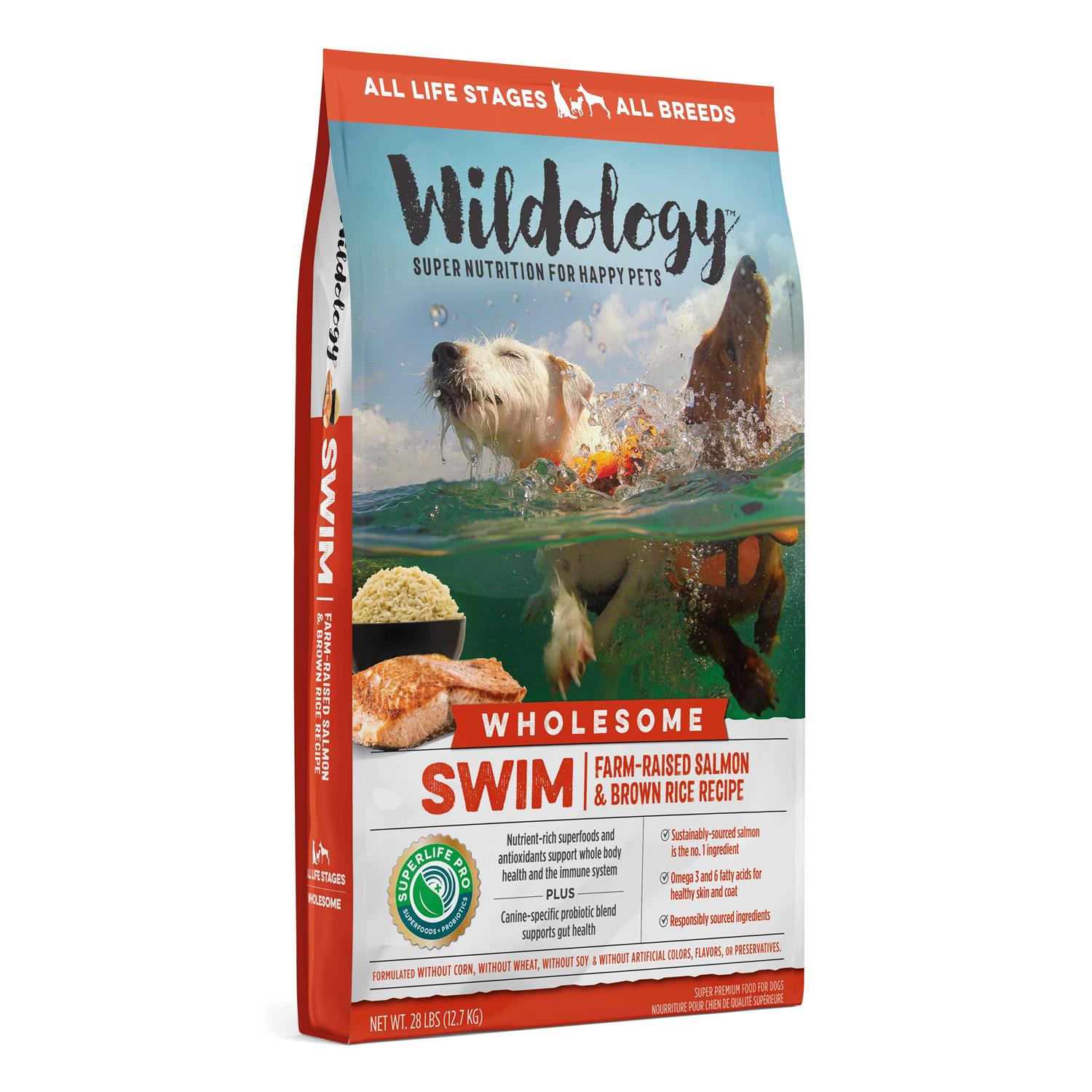Wildology SWIM Dog Food Farm-Raised Salmon & Brown Rice Recipe
