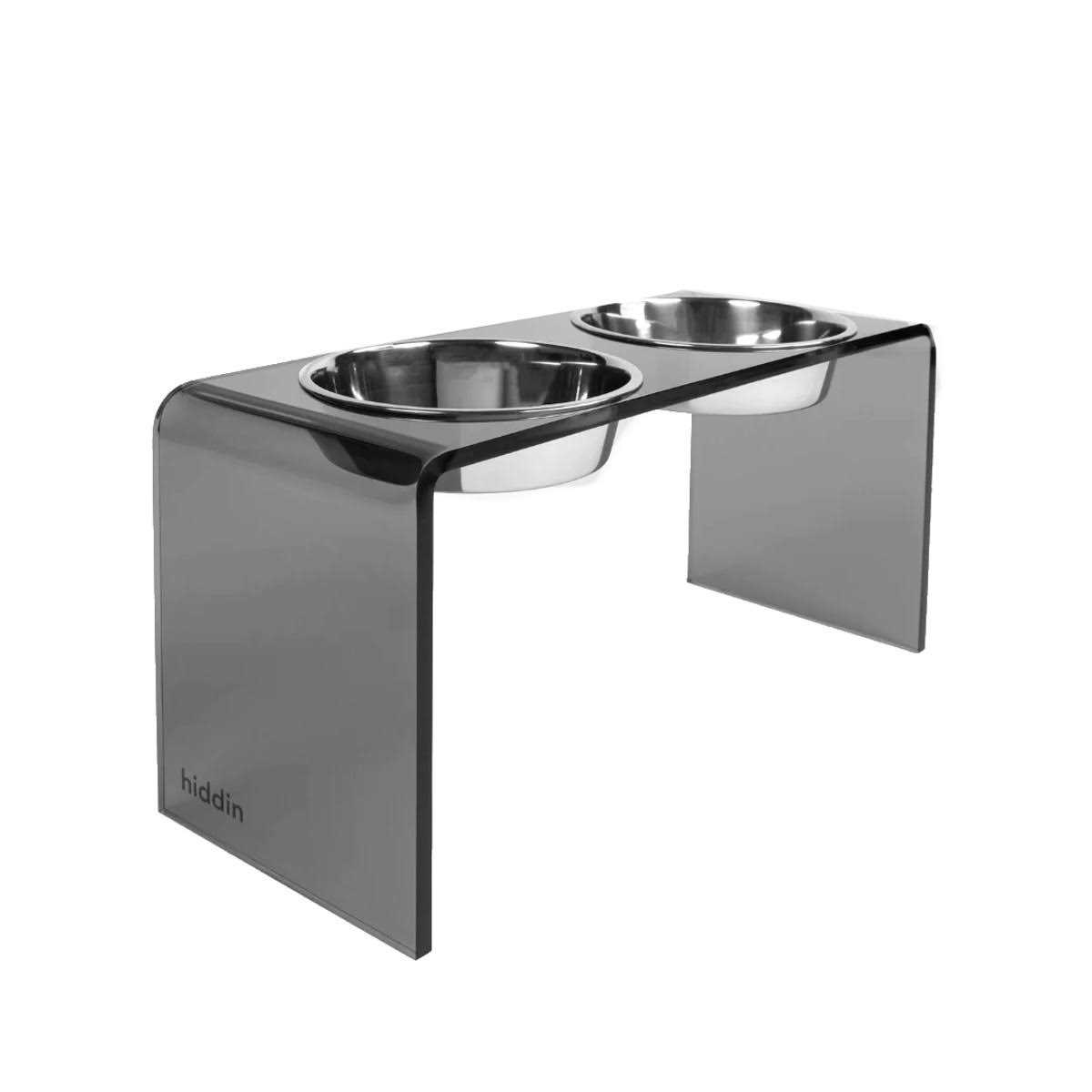 Acrylic Double Bowl Elevated Pet Feeder Hiddin