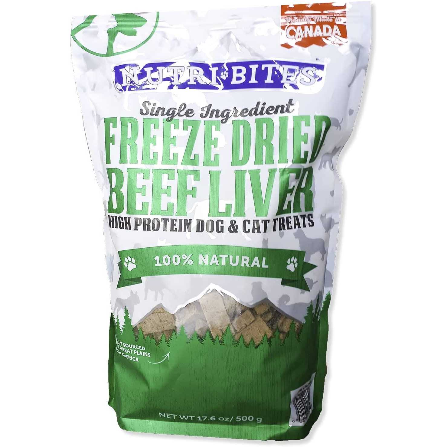 NutriBites Freeze Dried Beef Liver High Protein Dog & Cat Treats