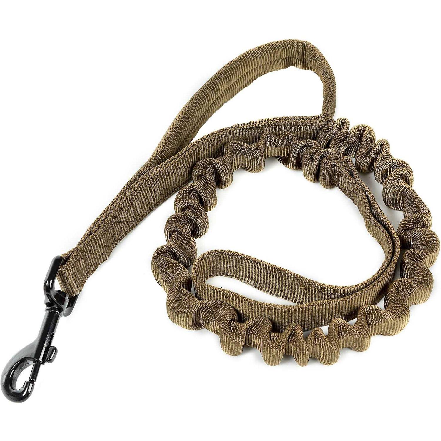 OneTigris Tactical Dog Training Bungee Leash with 2 Control Handle Quick Release Nylon Leads Rope