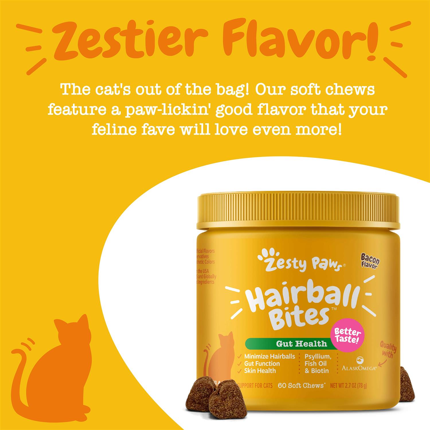 Zesty Paws Hairball Bites for Cats
