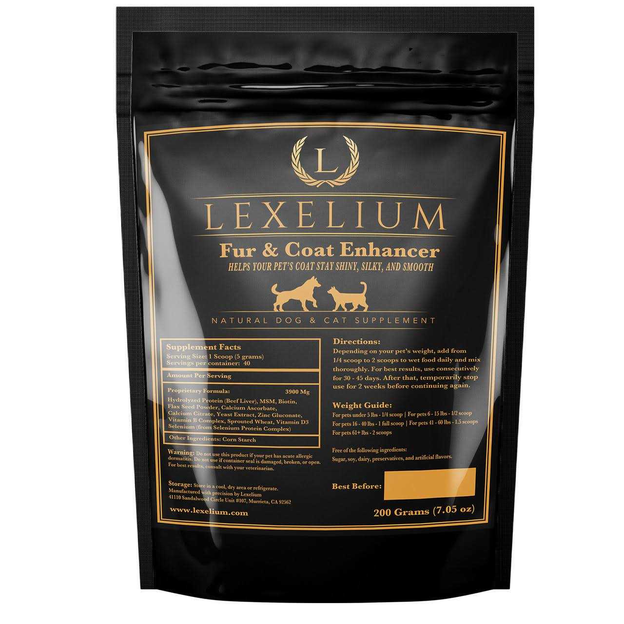 Lexelium Dermatitis Skin and Coat Supplement for Dogs and Cats Promotes Healthy Skin and Fur for Dogs and Cats