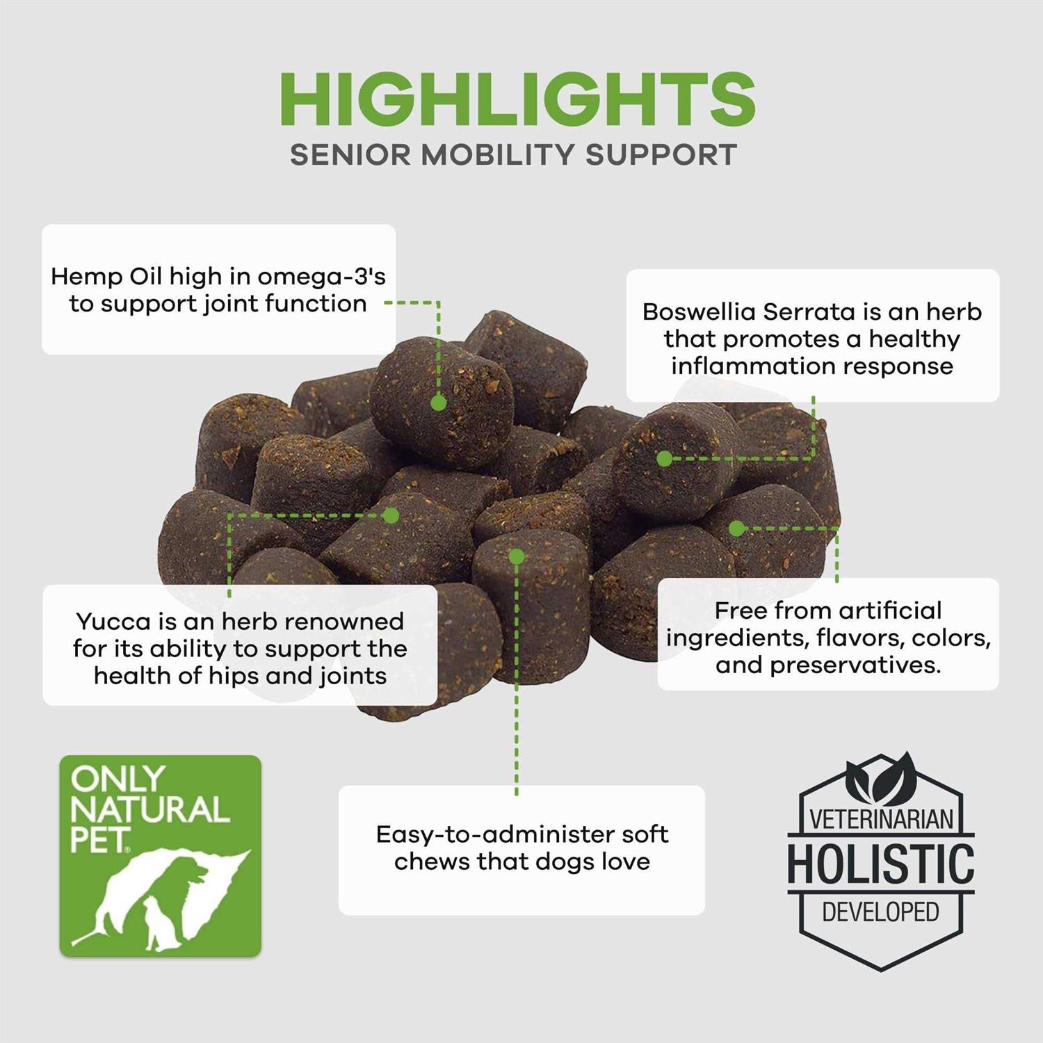 Only Natural Pet Hemp Advanced Hip & Joint Supplement for Dogs