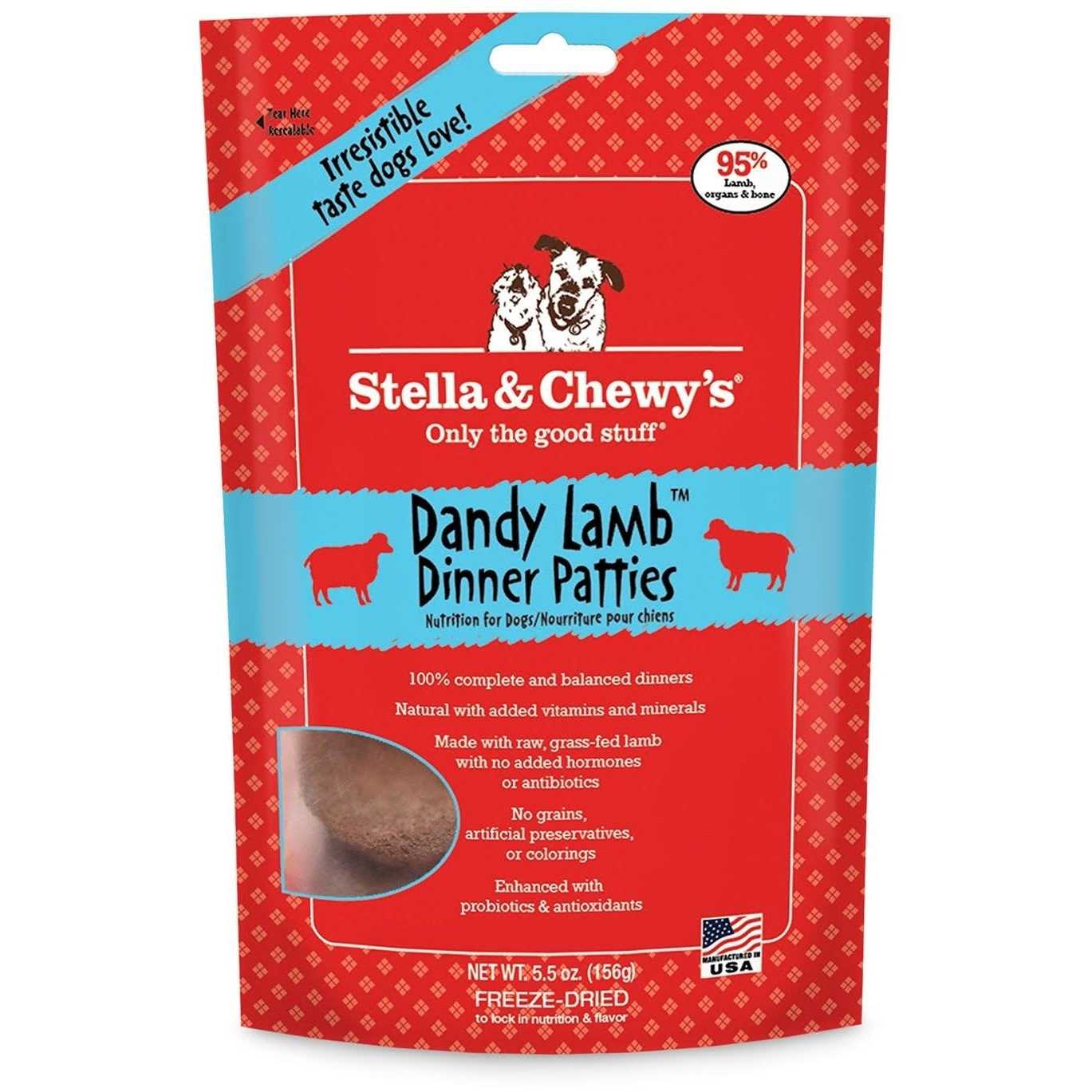 Stella & Chewy’s Dandy Lamb Dinner Patties Freeze-Dried Dog Food
