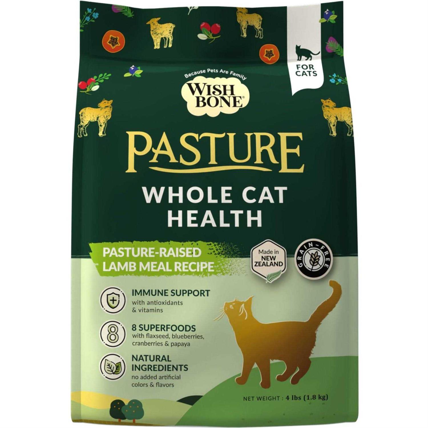 Wishbone Grain Free Pasture Grass-fed New Zealand Lamb Dry Cat Food