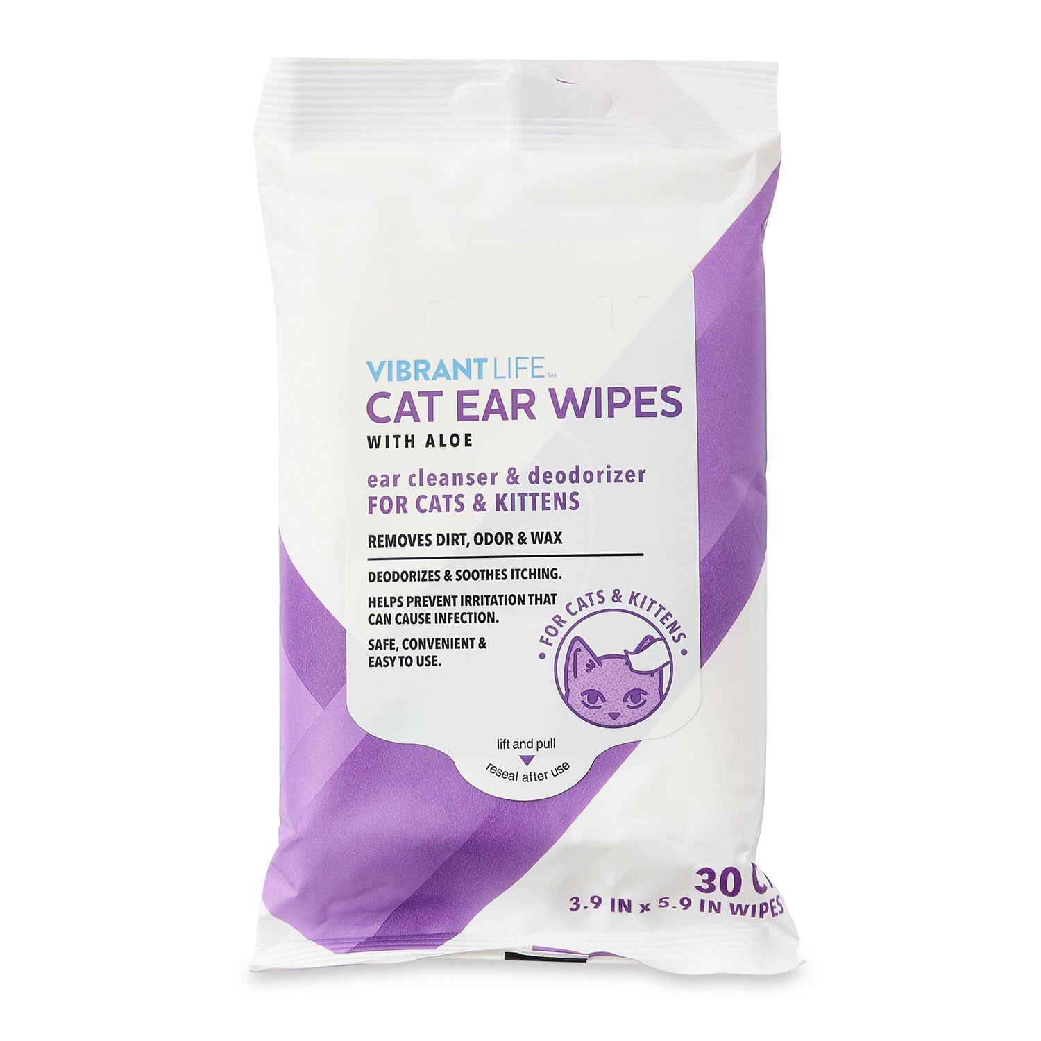 Vibrant Life Cat Ear Wipes with Aloe