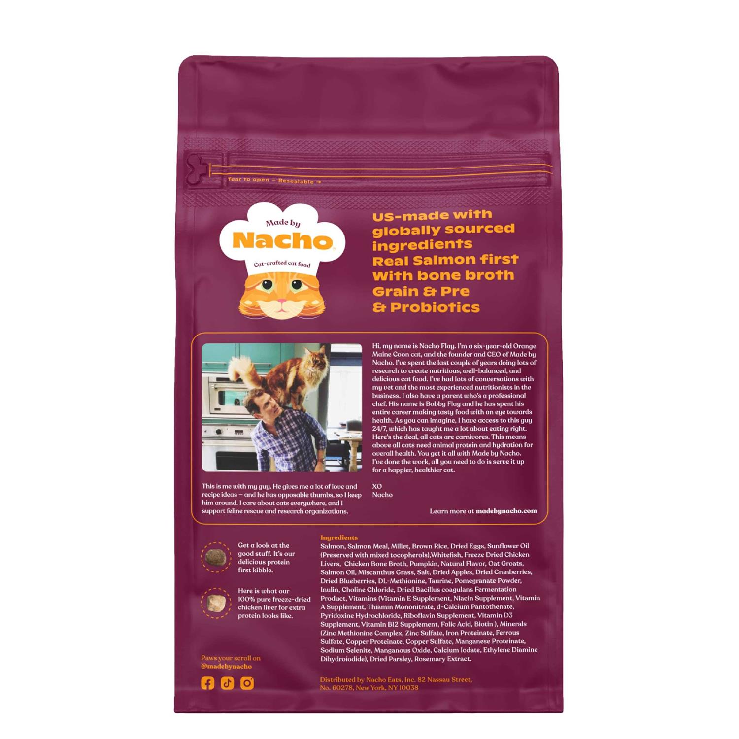 Made by Nacho Bone Broth Infused Cage-Free Chicken & Pumpkin Recipe Dry Cat Food