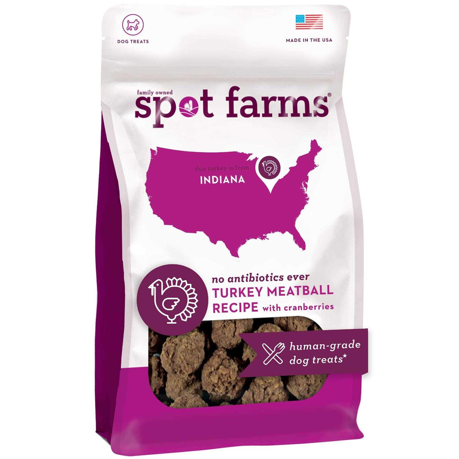 Spot Farms Turkey Meatball Dog Treats with Cranberries