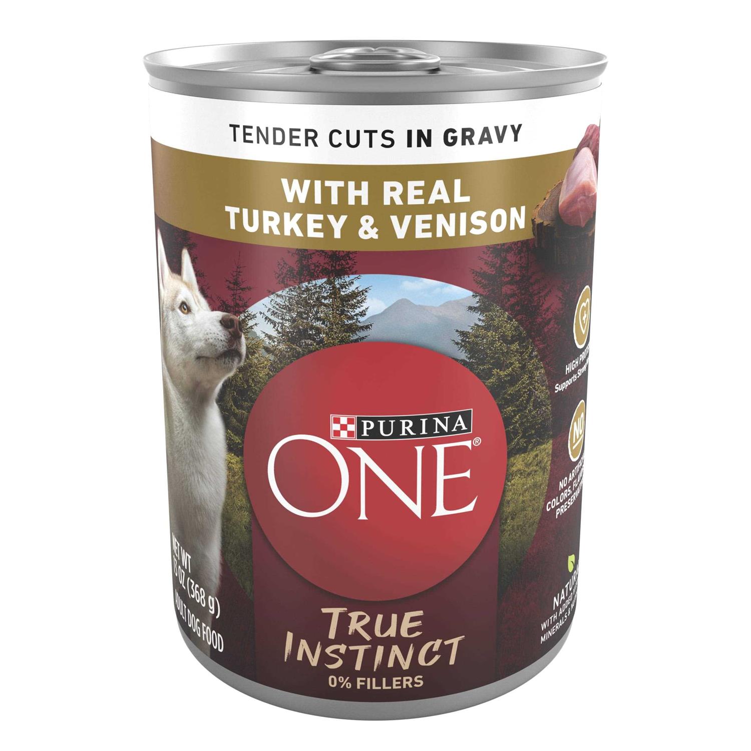 Purina ONE Smartblend Real Turkey & Venison True Instinct Wet Dog Food Can