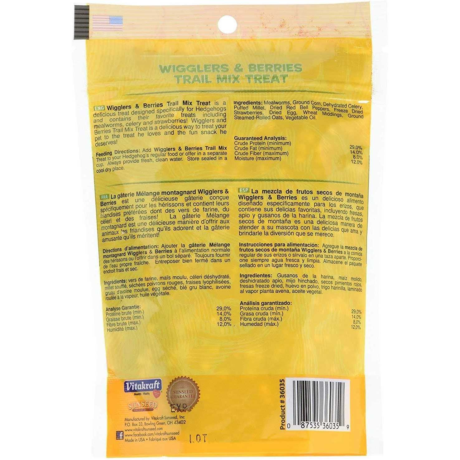 Sunseed Vita Prima Wigglers Berries Trail Mix Hedgehog Treat