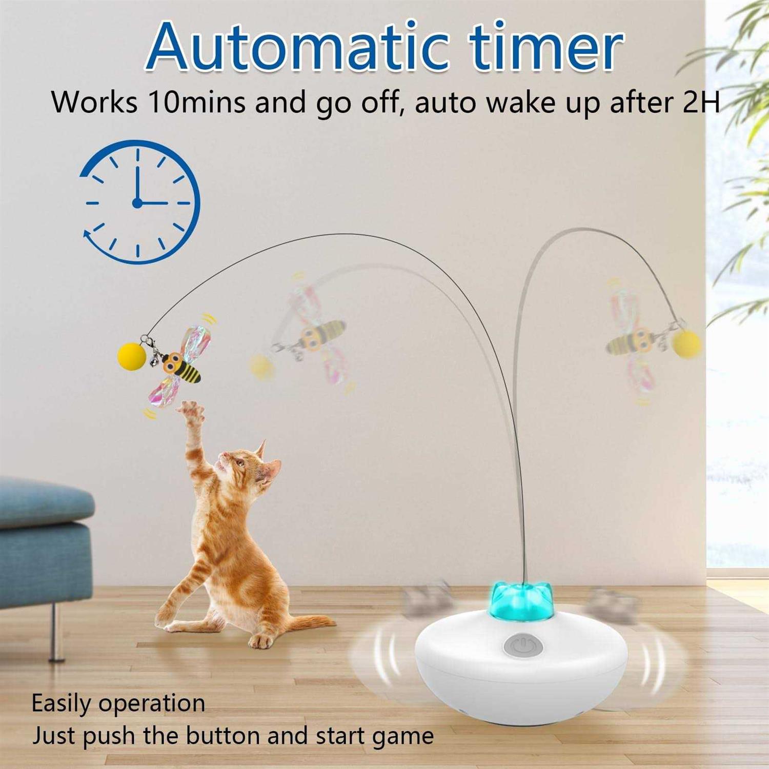 Oxawo Interactive Cat Toys Cat Exercise Tumbler Rechargeable Cat Toys for Indoor Cats Spin Butterfly Game Teasing Kitty
