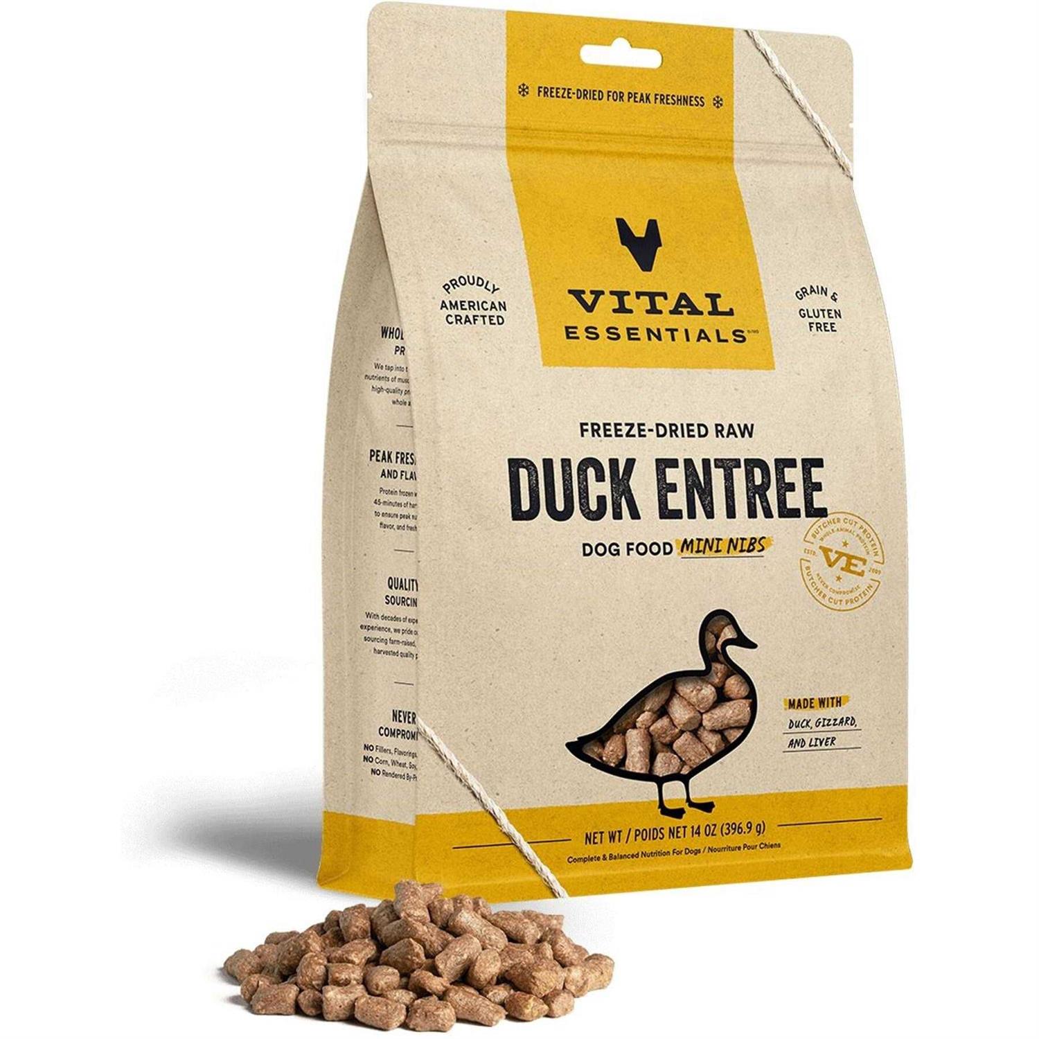 Vital Essentials Duck Entree Mini Nibs Freeze-Dried Raw Dog Food