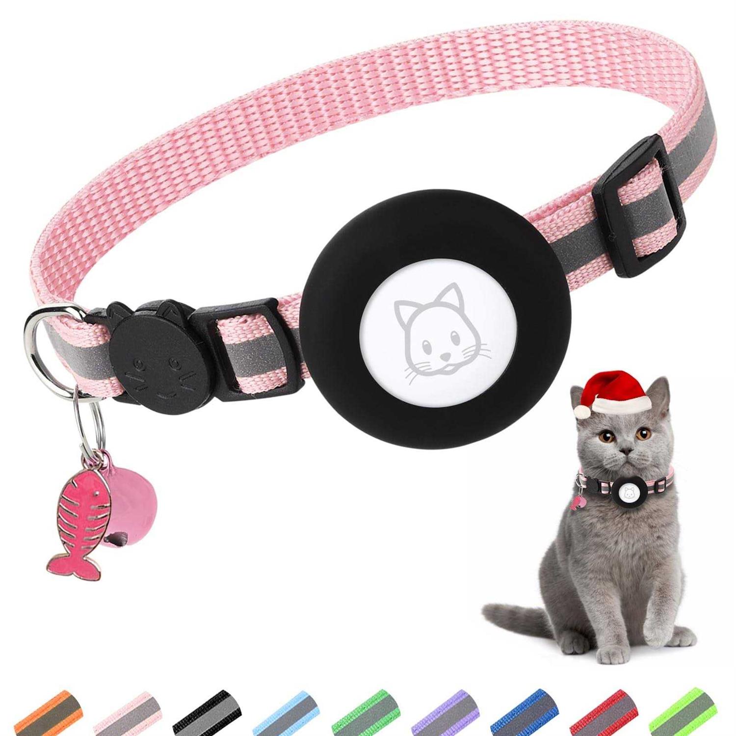 Airtag Cat Collar, Air tag Cat Collar with Bell and Safety Buckle in 38 Width