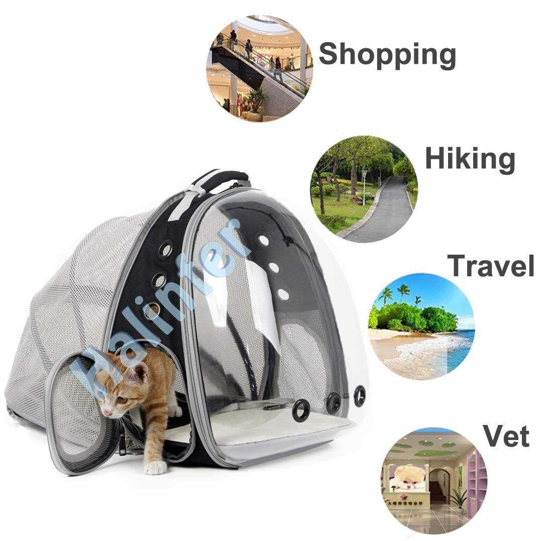 halinfer Front Expandable Cat Backpack Carrier, Fit up to 20 lbs, Space Capsule Bubble Window Pet Carrier Backpack for Large Fat Cat and Small Puppy