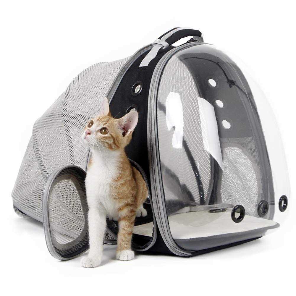 halinfer Front Expandable Cat Backpack Carrier, Fit up to 20 lbs, Space Capsule Bubble Window Pet Carrier Backpack for Large Fat Cat and Small Puppy