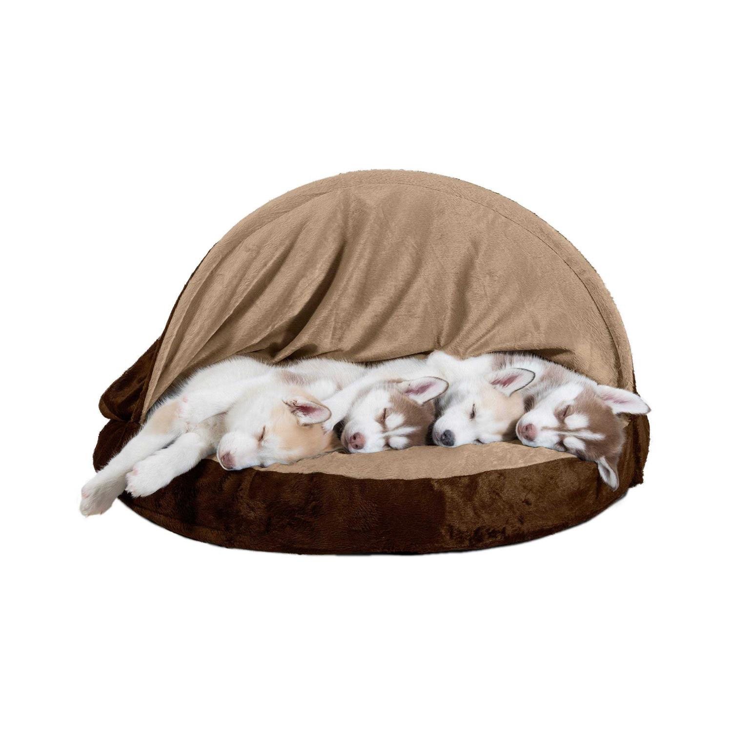 FurHaven Faux Sheepskin Snuggery Orthopedic Pet Dog Bed