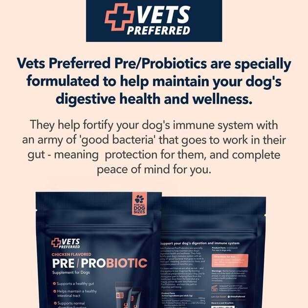 Vets Preferred Chicken Flavored Pre-Probiotic Powder Supplement for Dogs 30 Sticks