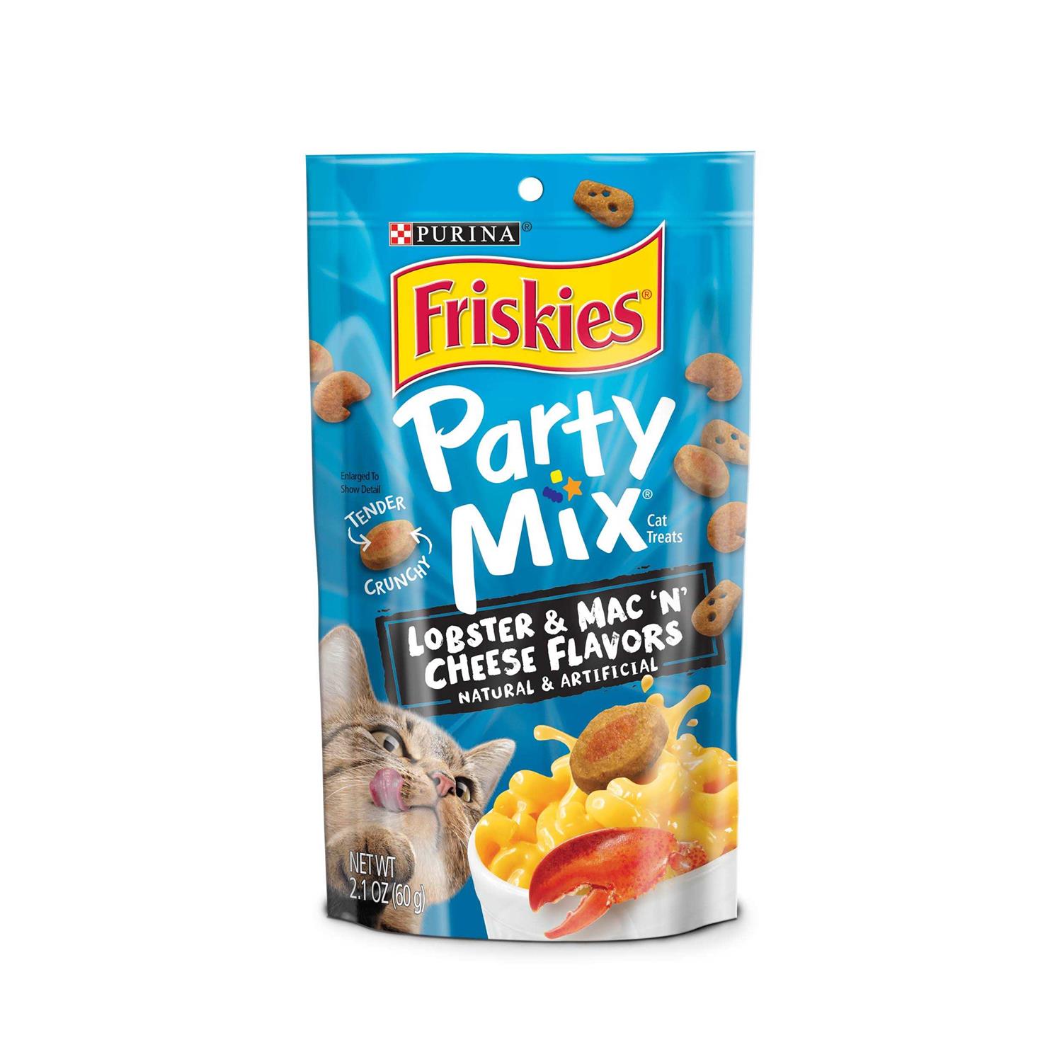Purina Friskies Party Mix Cat Treats Lobster Mac N Cheese Flavors