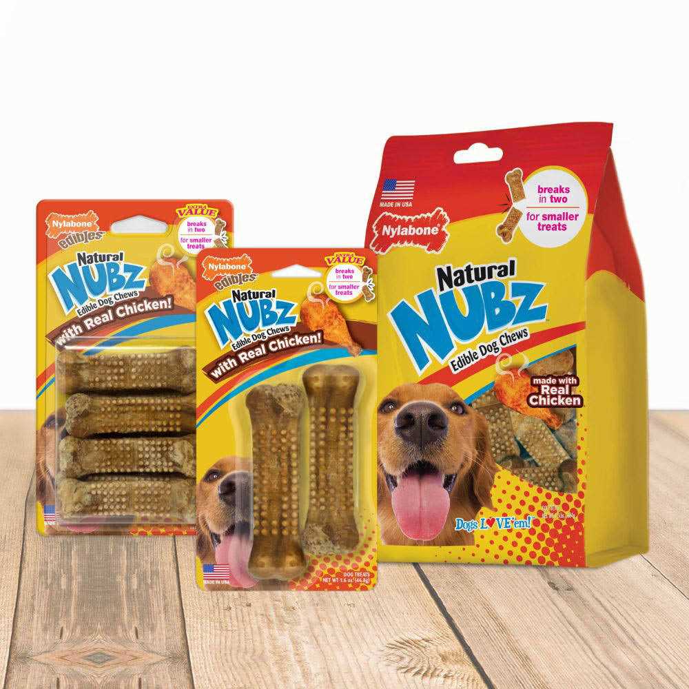 Nylabone Natural Nubz Dog Treat with Real Chicken