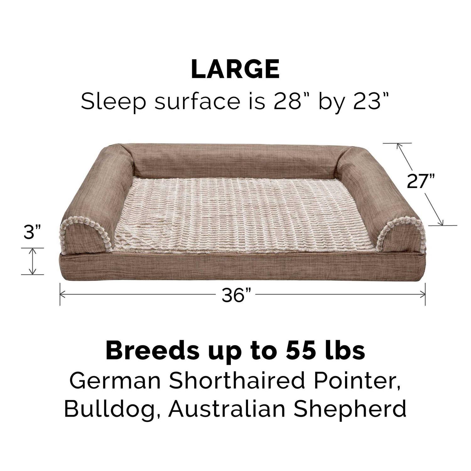 FurHaven Luxe Fur & Performance Linen Sofa Bed