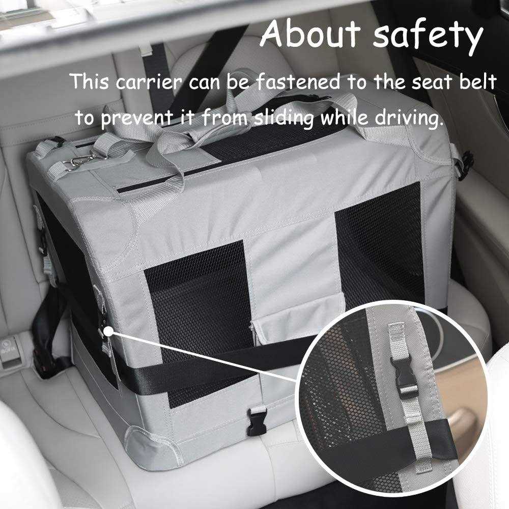 Petseek Extra Large Cat Carrier Soft Sided Folding Small Medium Dog Pet Carrier 24×16.5×16 Travel Collapsible Ventilated Comfortable Design