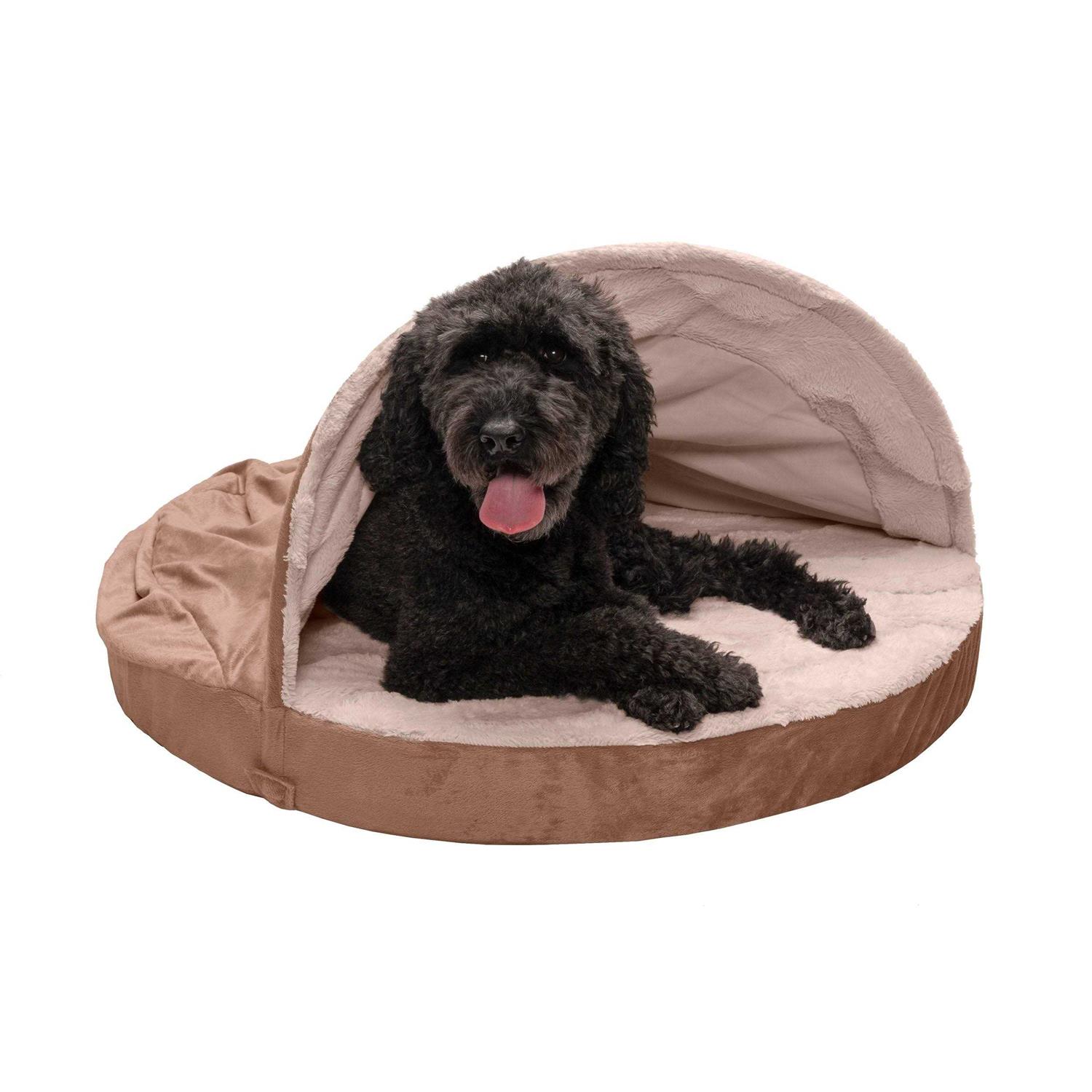 FurHaven Wave Fur & Velvet Snuggery Orthopedic Pet Bed