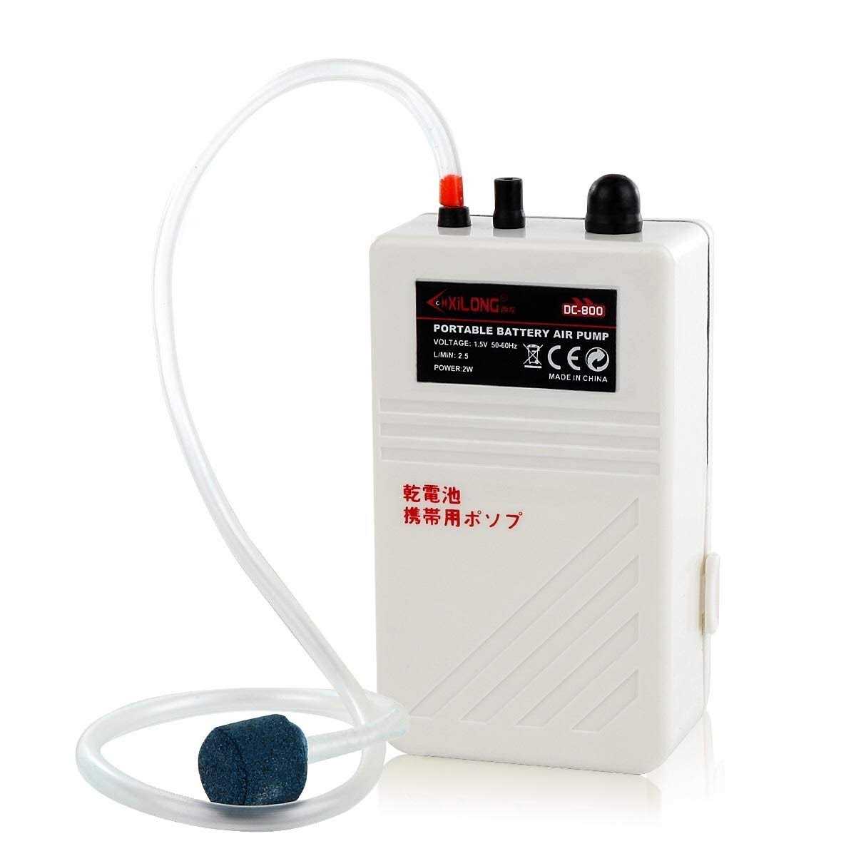 fulhengy Battery Aquarium Air Pump Quiet DC-800 Backup Fish Tank Air Bubbler