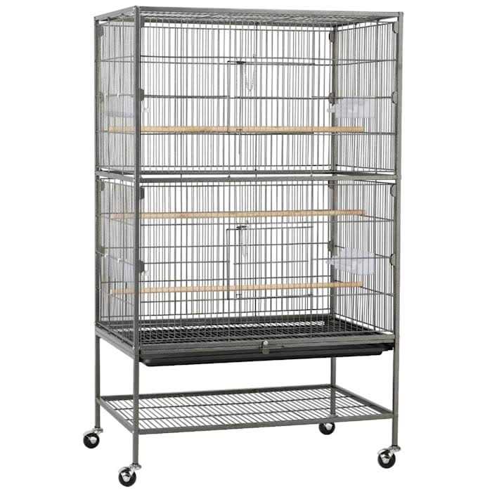 Topeakmart Black Large Bird Cage with Storage Shelf