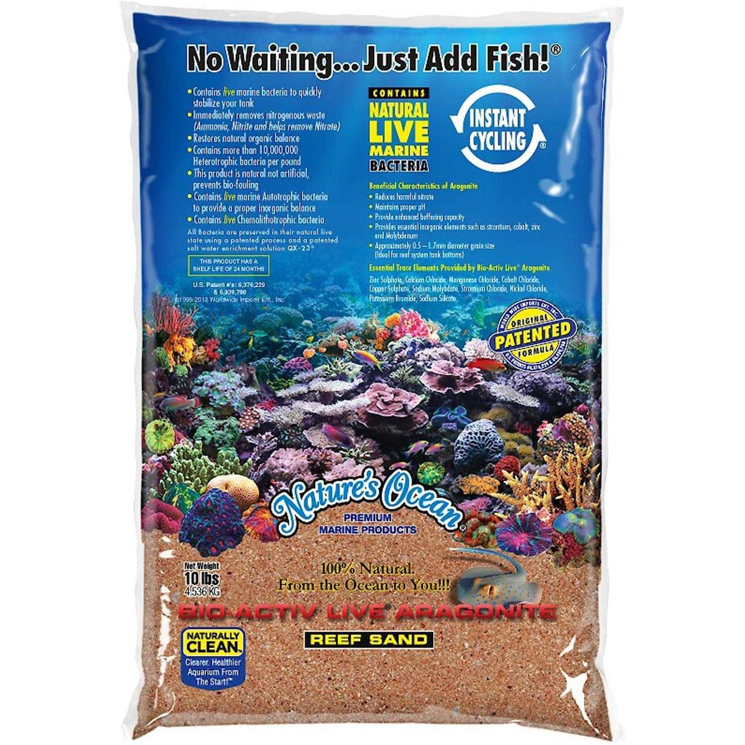 Nature&s Ocean Bio-Activ Live Aragonite Saltwater Aquarium Sand