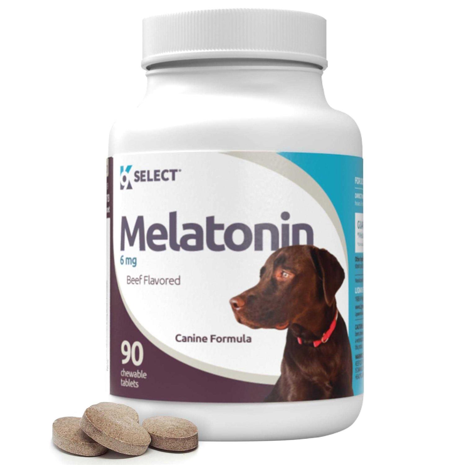 K9 Choice Melatonin for Dogs 6mg 90 Beef Flavored Chewable Tablets for Small to Large Dogs