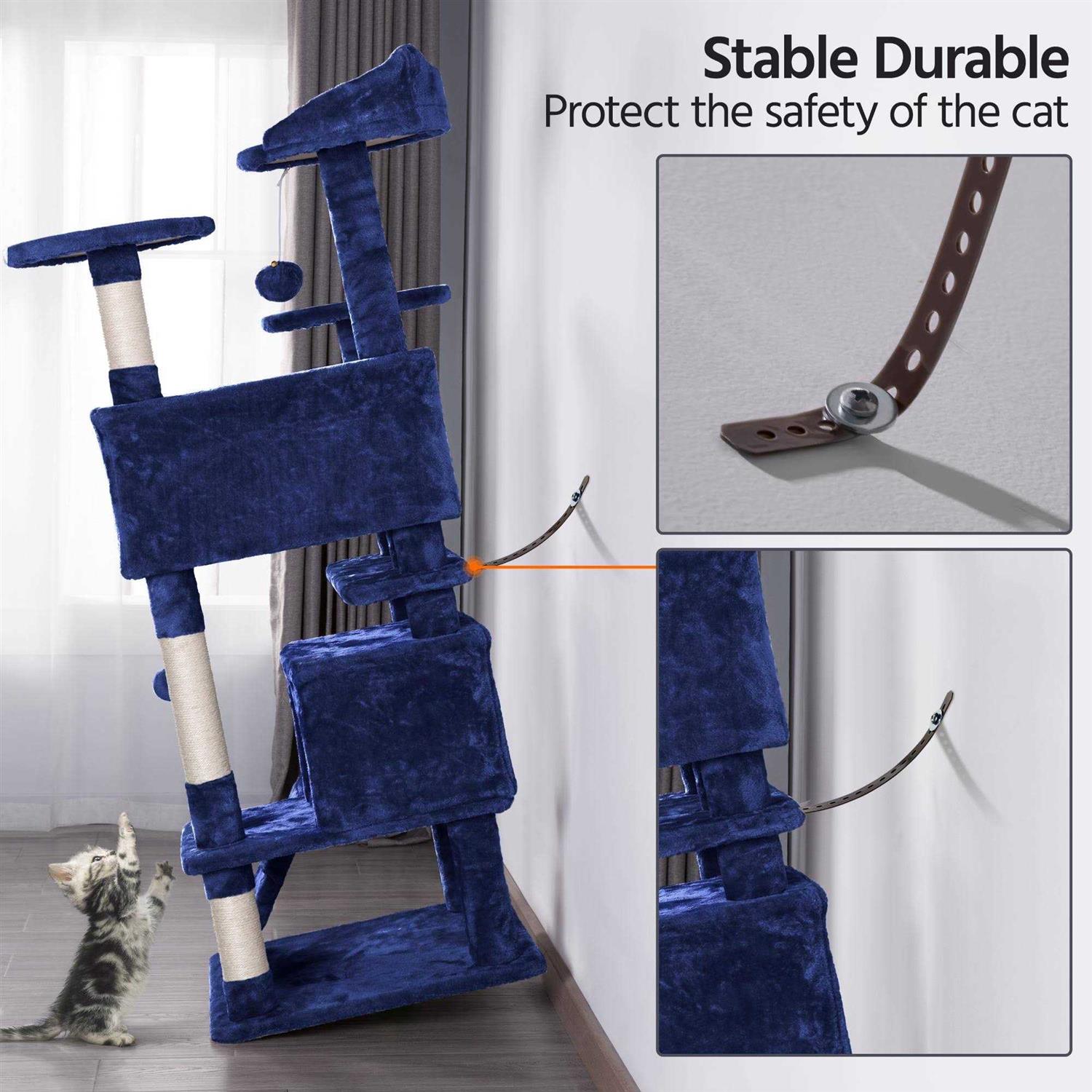 Topeakmart Plush Cat Tree with 2 Condos