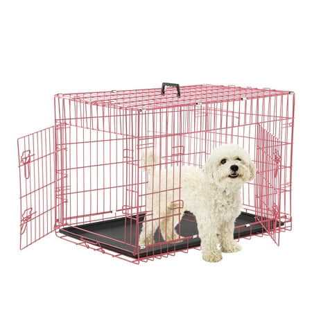 Cl.hpahkl Dog Cage for Large Dogs Indoor, Folding Dog Crates and Kennels Double Door