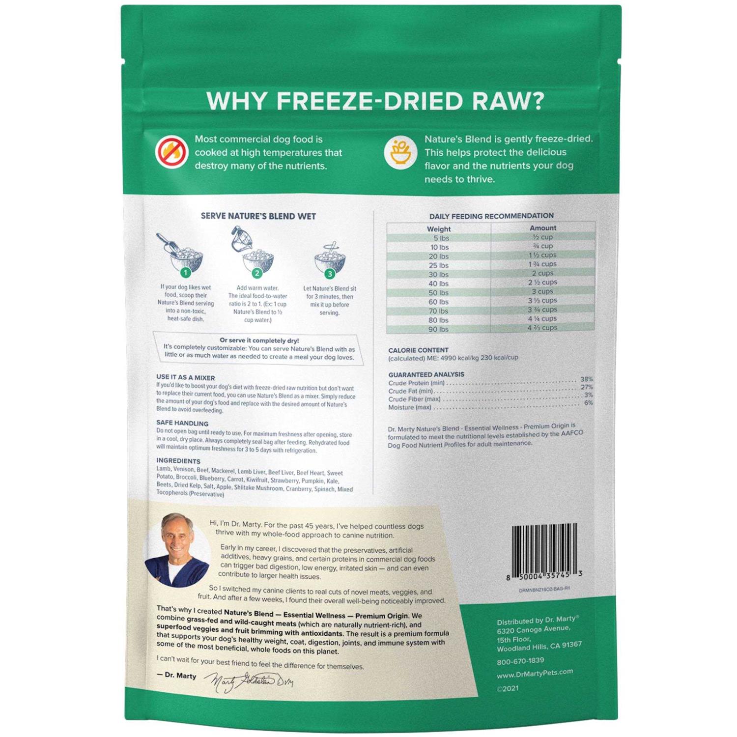 Dr. Marty Nature’s Blend Premium Origin Freeze-Dried Dog Food