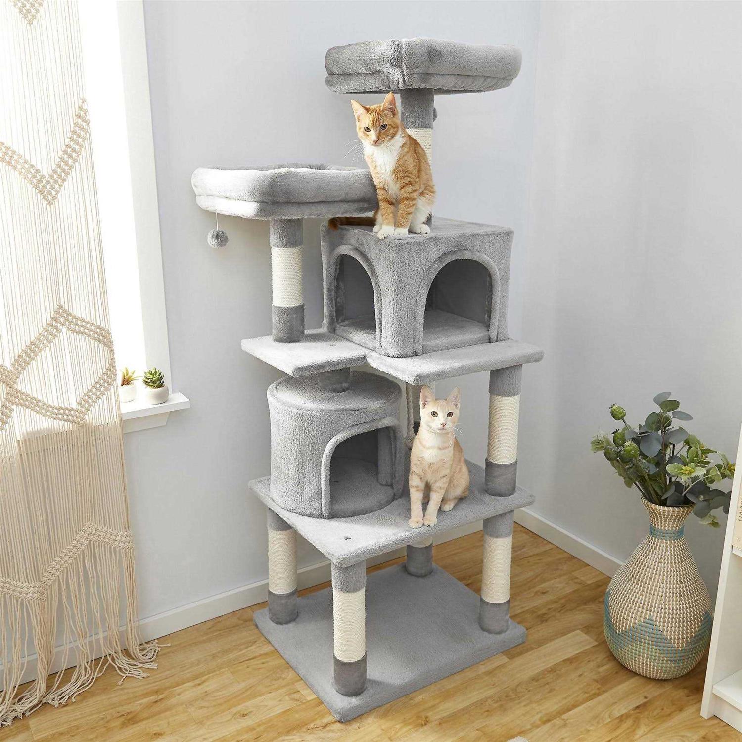 Frisco 61-in Faux Fur Cat Tree Condo