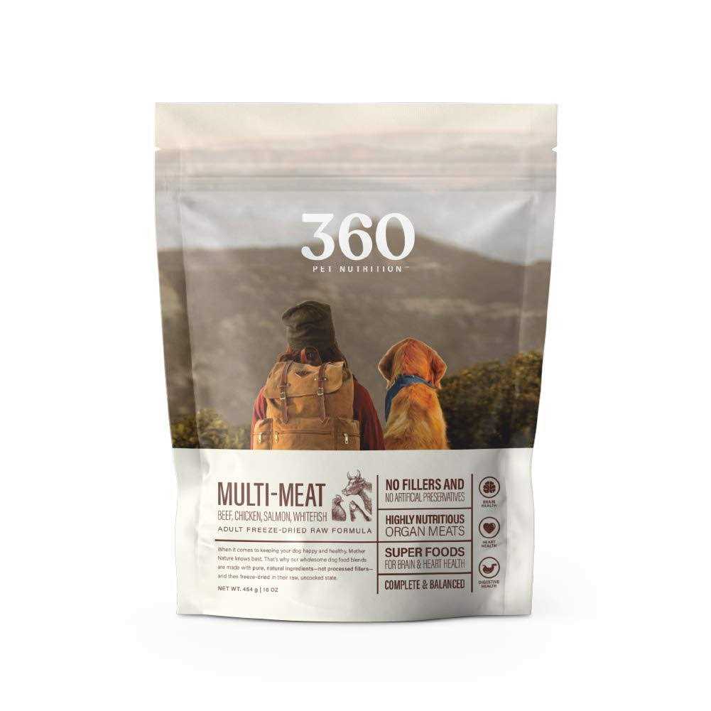 360 Pet Nutrition Freeze Dried Raw Complete Meal for Adult Dogs High Protein