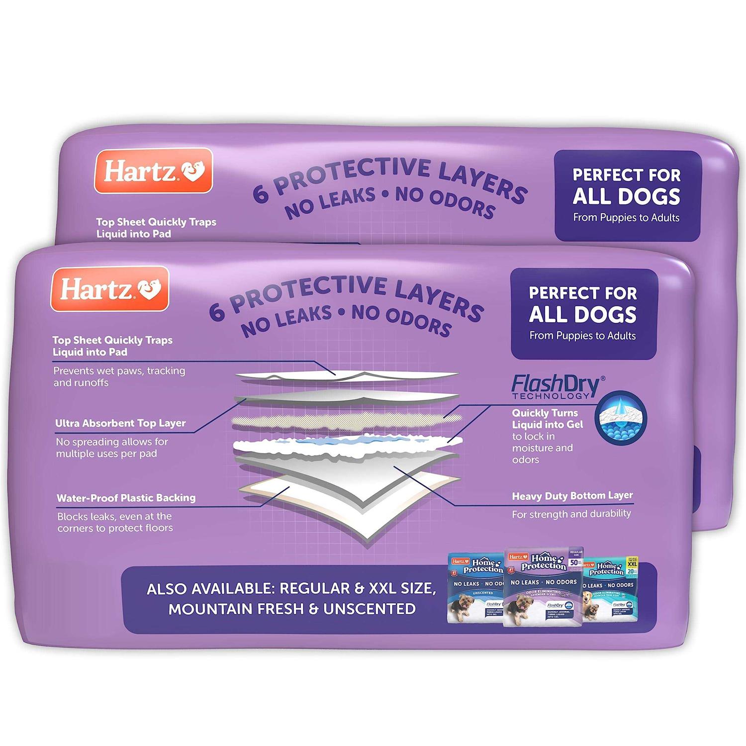 Hartz Home Protection Lavender Scent Odor Eliminating Dog Pads