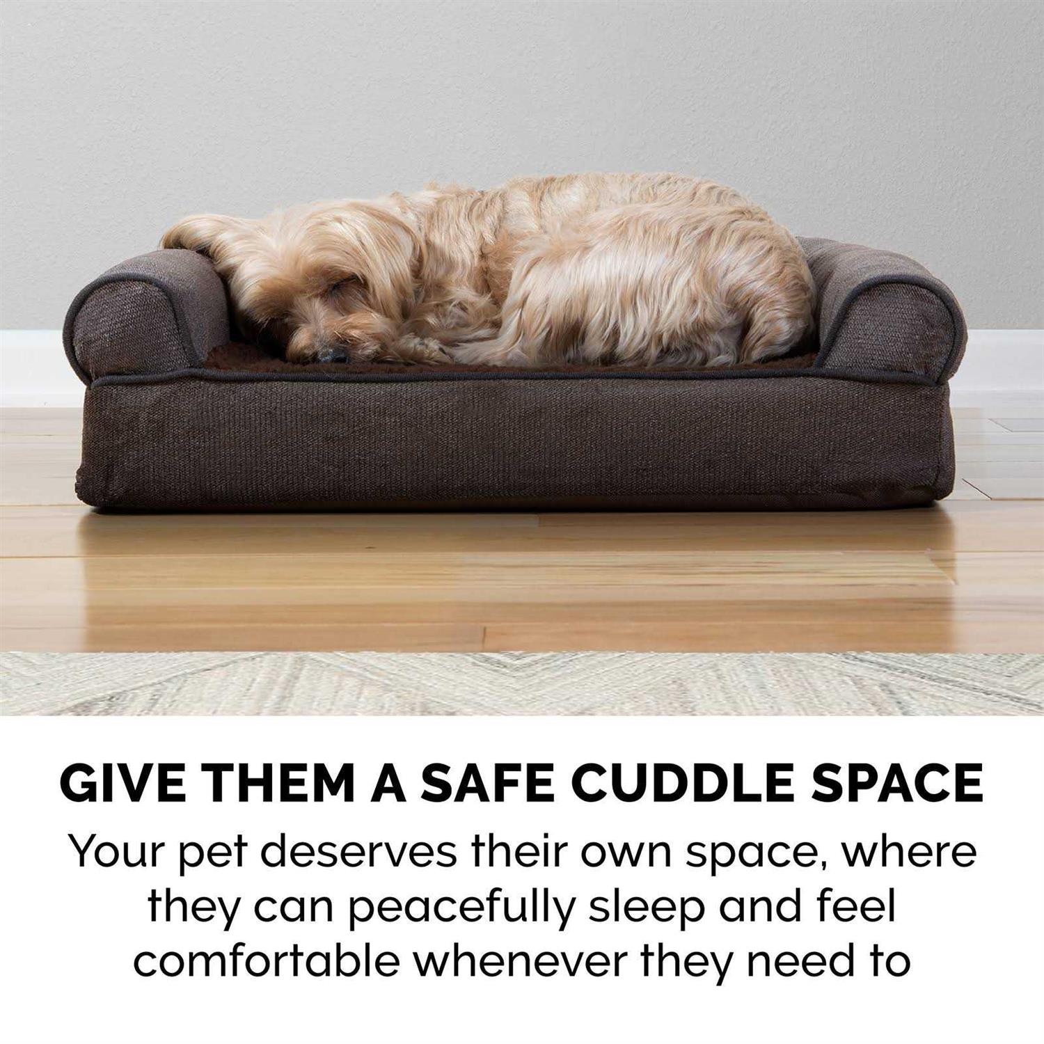 FurHaven Sofa Pet Bed Faux Fleece Chenille