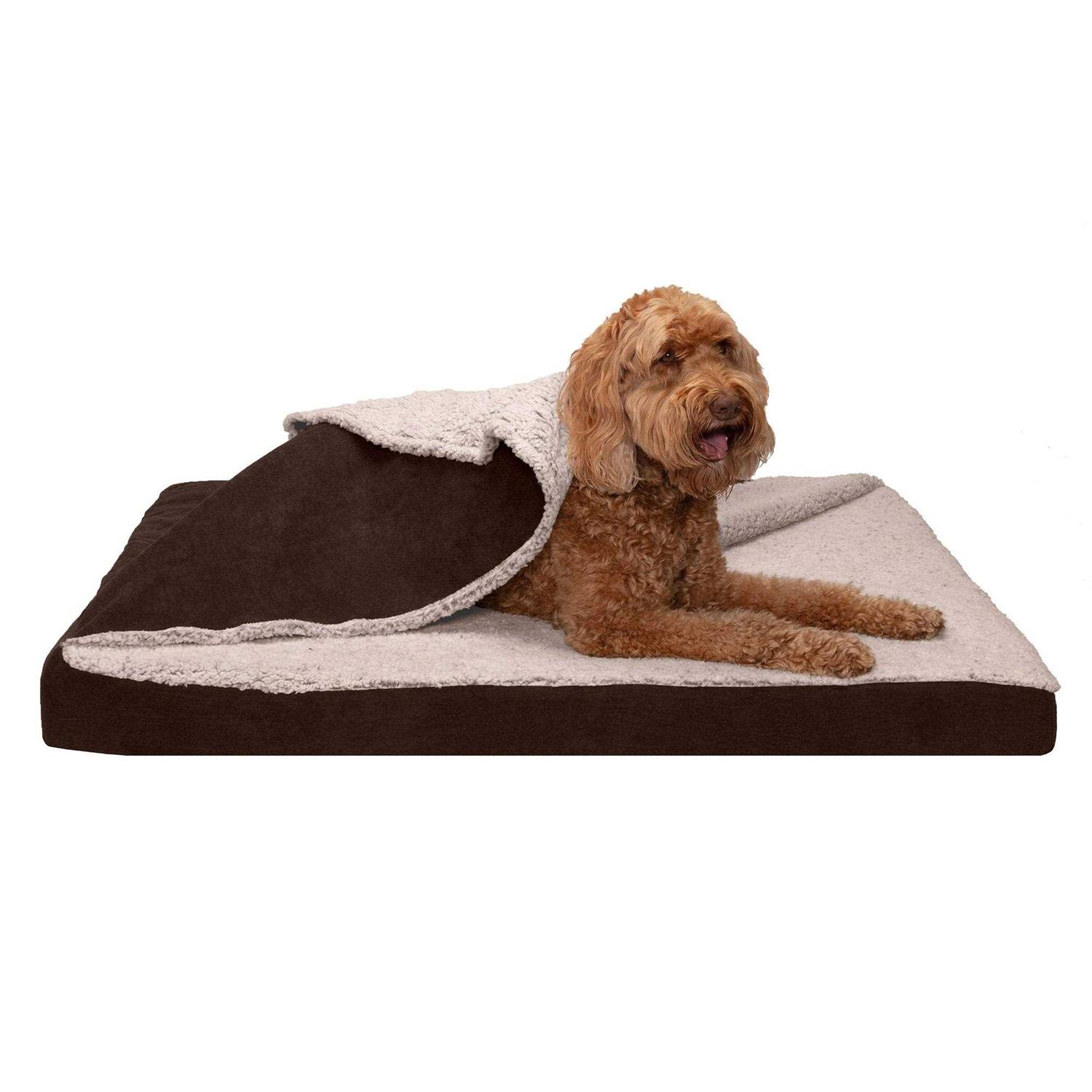 FurHaven Berber & Suede Blanket Top Top Dog Bed