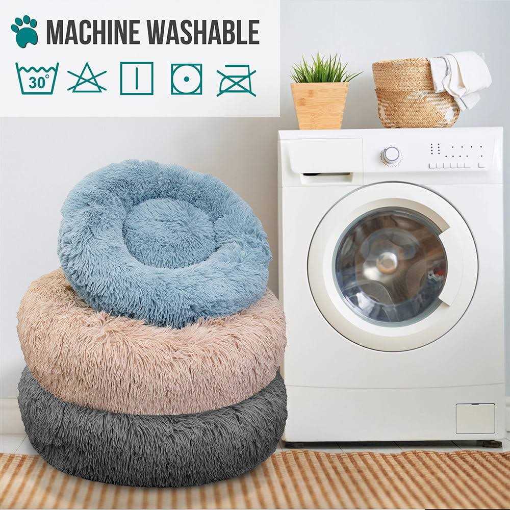 PetAmi Calming Dog Bed for Puppy Cat Kitten Round Washable Pet Bed