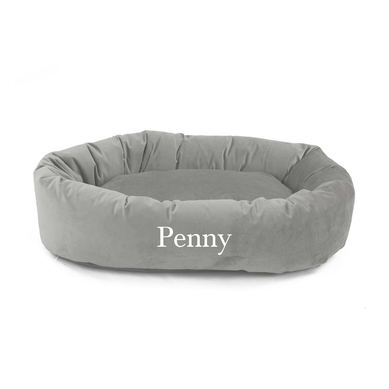 Majestic Pet Velvet Personalized Bagel Cat & Dog Bed