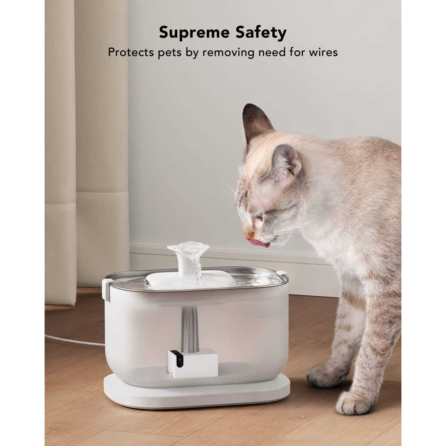 PETLIBRO Cat Water Fountain with Wireless Pump 2.5L/84oz Dockstream Automatic Pet Water Fountain