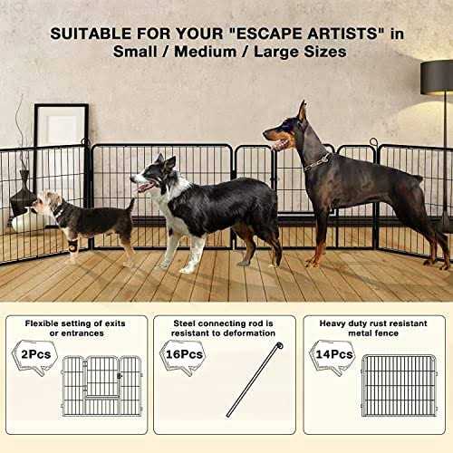 OFIKA Heavy Duty Metal Dog Playpen for medium/small Animals Panels 32 Width