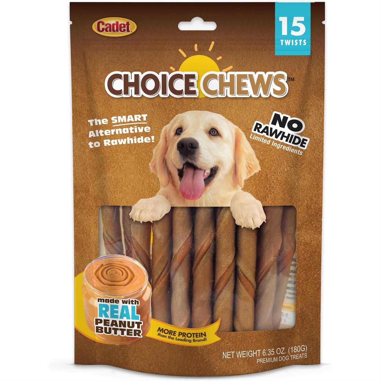 Cadet Choice Chews Peanut Butter Twists Dog Treats