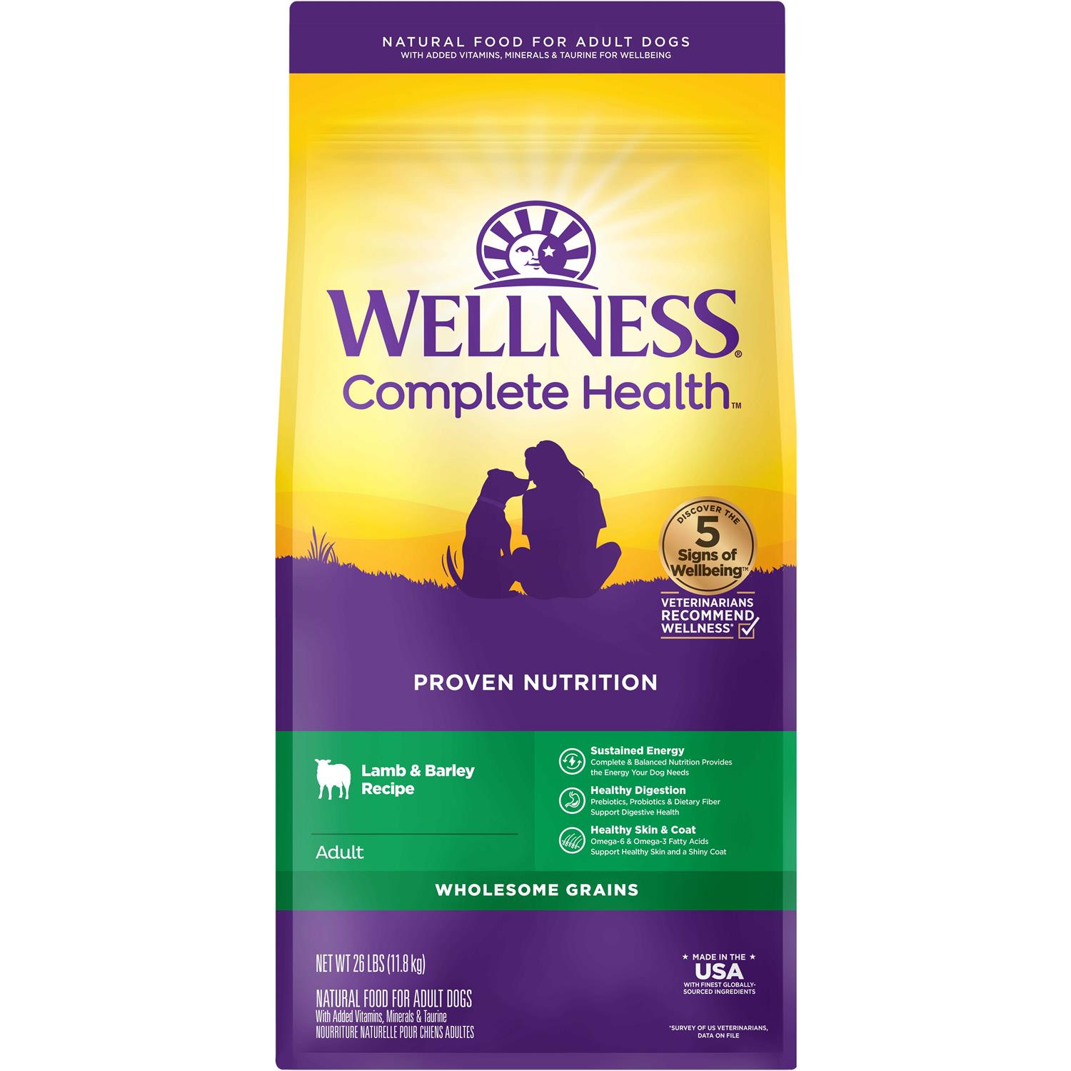 Wellness Complete Health Lamb & Barley Dry Dog Food